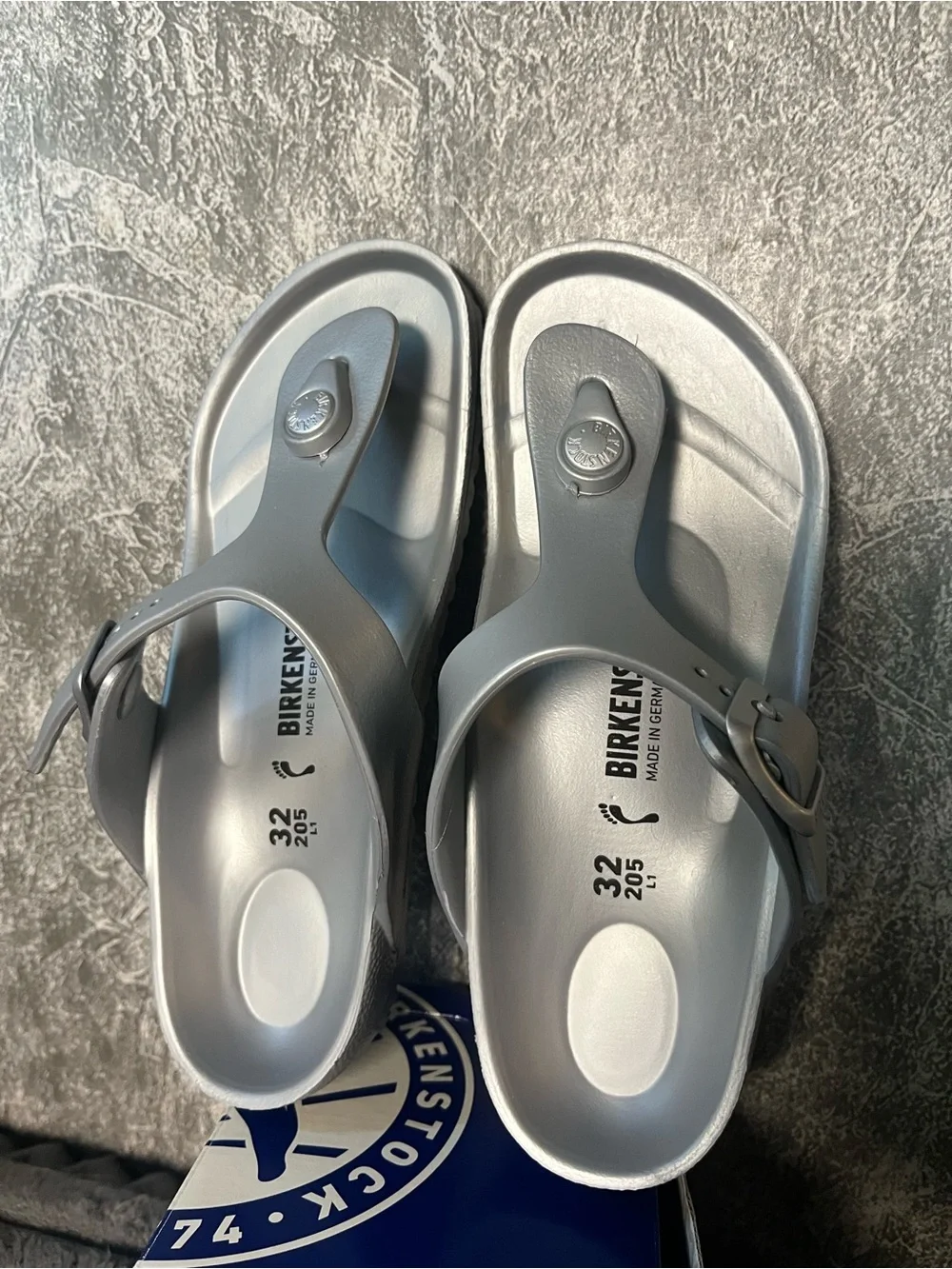 Birkenstock Kids Gizeh EVA Thong Sandal - Silver Sz 32 / us 1